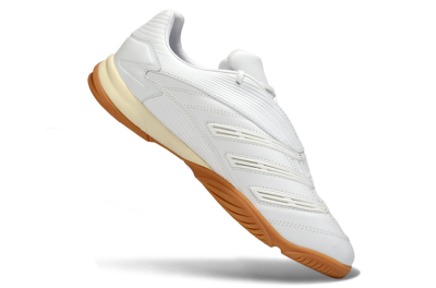 Adidas Predator Precision IC Indoor & Futsal Soccer Shoes - White/Cream Beige/Gum Brown