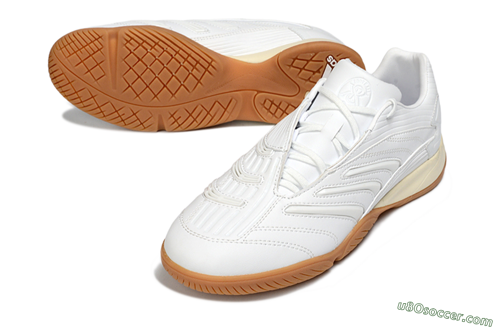 Adidas Predator Precision IC Indoor & Futsal Soccer Shoes - White/Cream Beige/Gum Brown 3