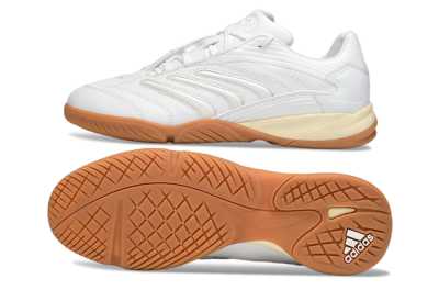 Adidas Predator Precision IC Indoor & Futsal Soccer Shoes - White/Cream Beige/Gum Brown