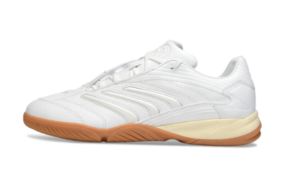 Adidas Predator Precision IC Indoor & Futsal Soccer Shoes - White/Cream Beige/Gum Brown