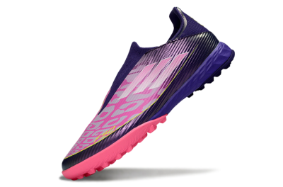 Adidas F50 Pro Laceless TF Artificial Turf Soccer Shoes - Purple/Bright Pink/Neon Yellow