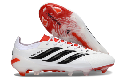 Adidas Predator 26 Elite FG Firm Ground Soccer Cleats - White/Vibrant Red/Black