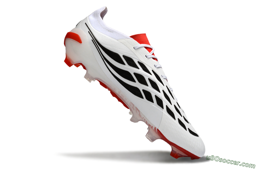 Adidas Predator 26 Elite FG Firm Ground Soccer Cleats - White/Vibrant Red/Black 4