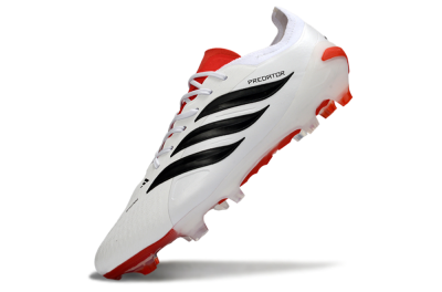 Adidas Predator 26 Elite FG Firm Ground Soccer Cleats - White/Vibrant Red/Black