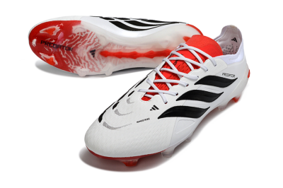 Adidas Predator 26 Elite FG Firm Ground Soccer Cleats - White/Vibrant Red/Black