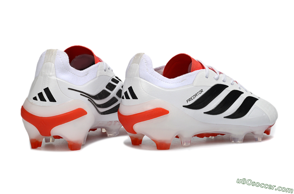 Adidas Predator 26 Elite FG Firm Ground Soccer Cleats - White/Vibrant Red/Black 6