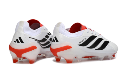 Adidas Predator 26 Elite FG Firm Ground Soccer Cleats - White/Vibrant Red/Black