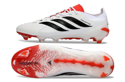 Adidas Predator 26 Elite FG Firm Ground Soccer Cleats - White/Vibrant Red/Black