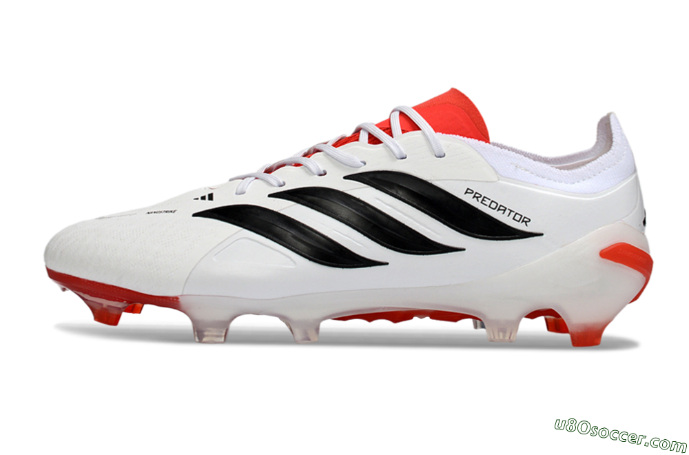 Adidas Predator 26 Elite FG Firm Ground Soccer Cleats - White/Vibrant Red/Black 2