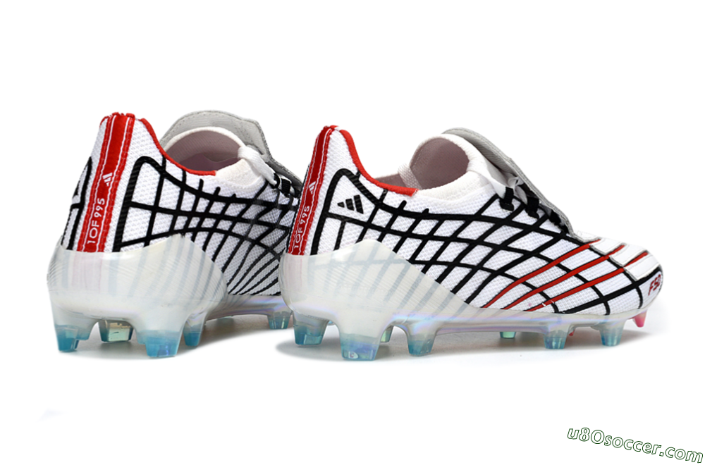 Adidas F50 Spider Elite FG Firm Ground Soccer Cleats - White/Dynamic Red/Black 6