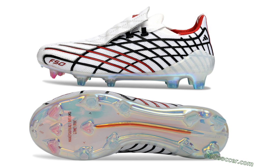 Adidas F50 Spider Elite FG Firm Ground Soccer Cleats - White/Dynamic Red/Black 0