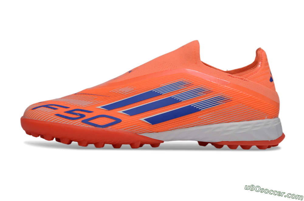 Adidas F50 Elite Laceless TF Artificial Turf Soccer Shoes - Peach/Coral Burst/Deep Ocean 2