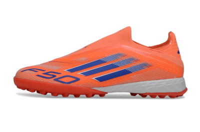 Adidas F50 Elite Laceless TF Artificial Turf Soccer Shoes - Peach/Coral Burst/Deep Ocean
