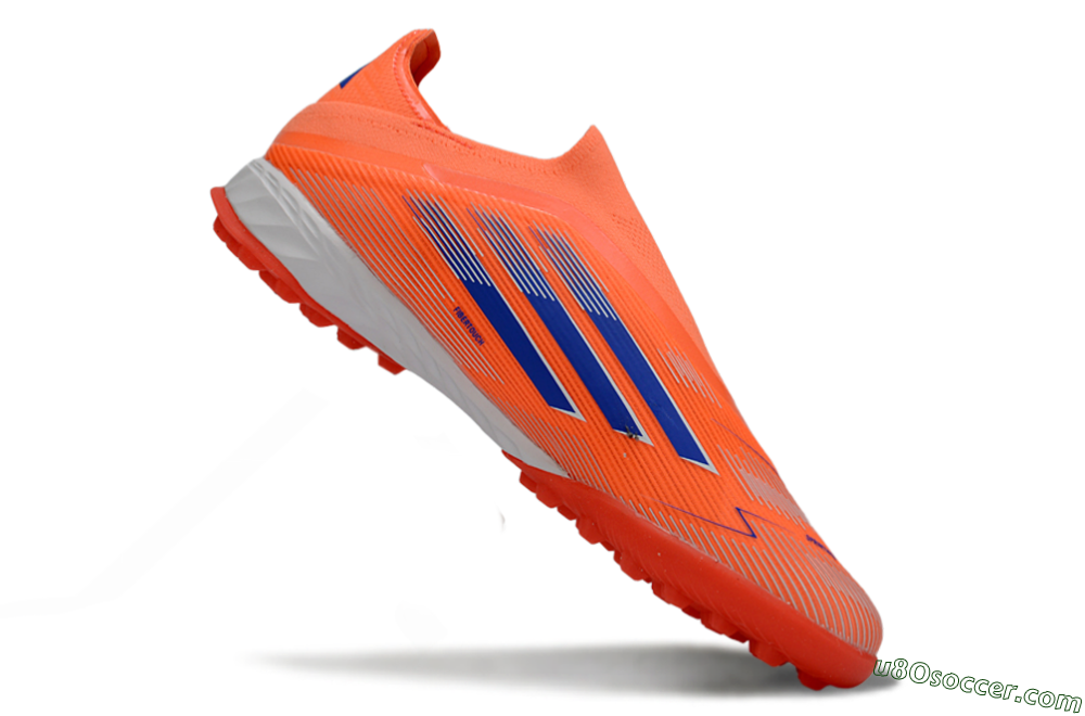 Adidas F50 Elite Laceless TF Artificial Turf Soccer Shoes - Peach/Coral Burst/Deep Ocean 4