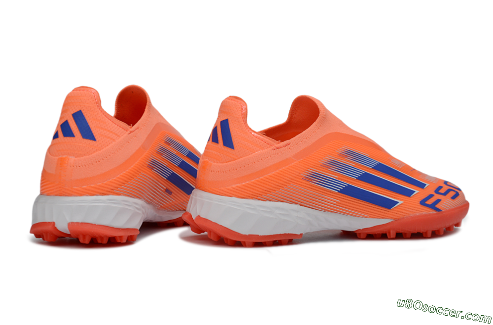 Adidas F50 Elite Laceless TF Artificial Turf Soccer Shoes - Peach/Coral Burst/Deep Ocean 6