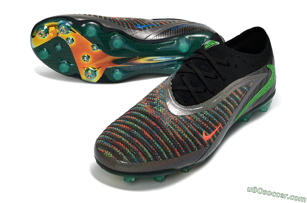 Nike Phantom 6 Elite AG Artificial Grass Soccer Cleats - Black/Grey/Silver 3