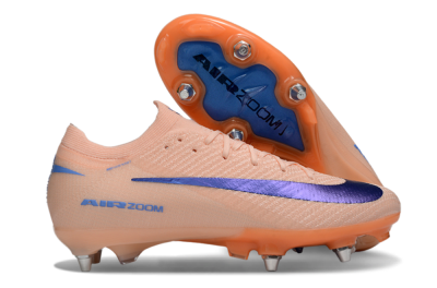 Nike Air Zoom Mercurial Vapor 16 Elite SG Soft Ground Soccer Cleats - Peach/Dark Blue/Nectar Orange