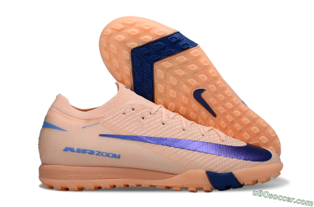 Nike Air Zoom Mercurial Vapor 16 Elite TF Artificial Turf Soccer Shoes - Peach/Navy Blue/Light Orange 1