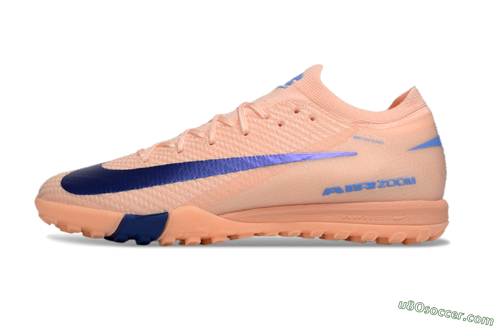 Nike Air Zoom Mercurial Vapor 16 Elite TF Artificial Turf Soccer Shoes - Peach/Navy Blue/Light Orange 2