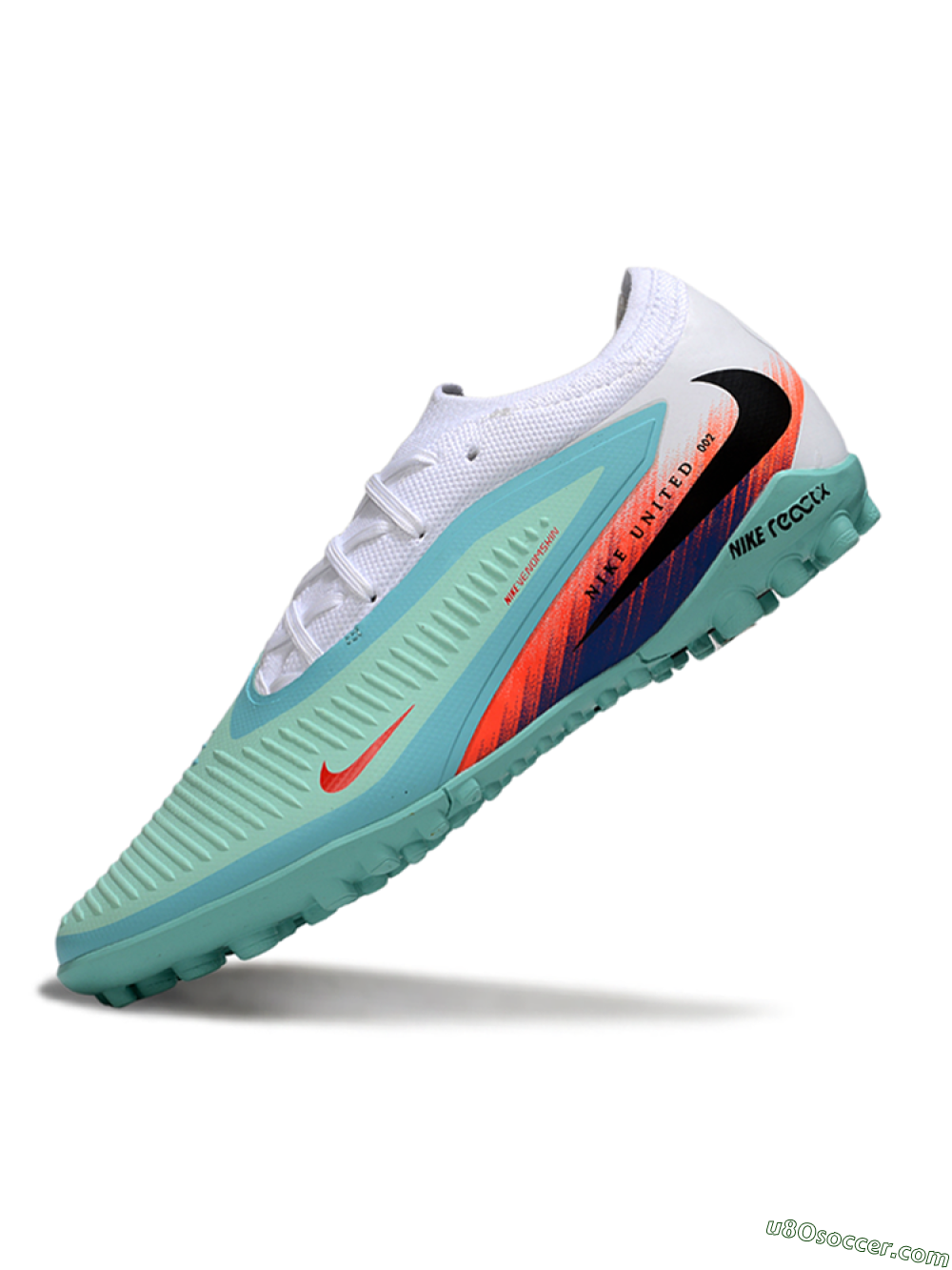 Nike Phantom 6 Elite Low TF Artificial Turf Soccer Shoes - Aqua/Coral Blue/Neon Orange 5