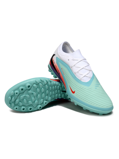 Nike Phantom 6 Elite Low TF Artificial Turf Soccer Shoes - Aqua/Coral Blue/Neon Orange