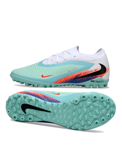 Nike Phantom 6 Elite Low TF Artificial Turf Soccer Shoes - Aqua/Coral Blue/Neon Orange