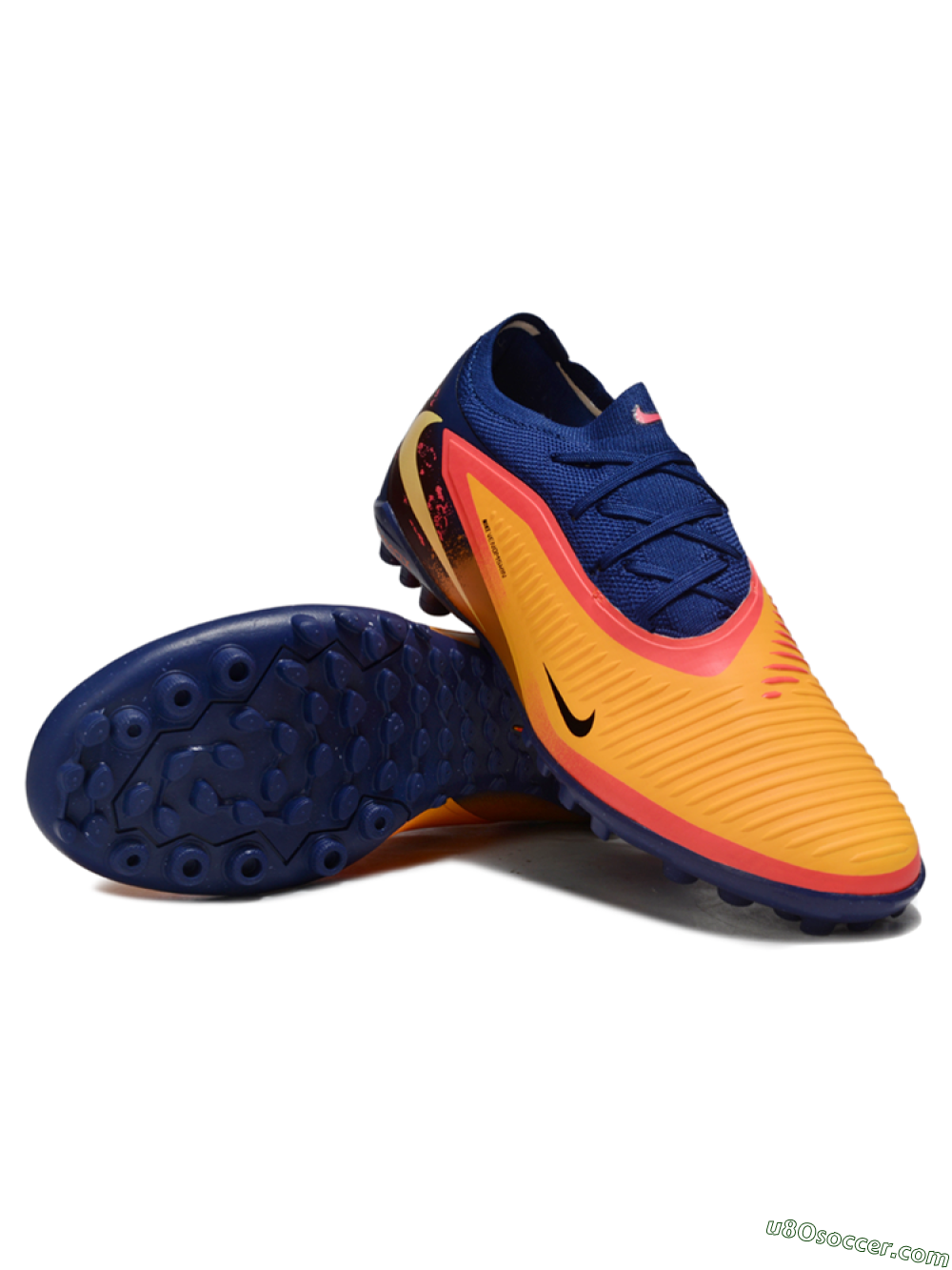 Nike Phantom 6 Elite Low TF Artificial Turf Soccer Shoes - Orange/Deep Blue/Flame Pink 3
