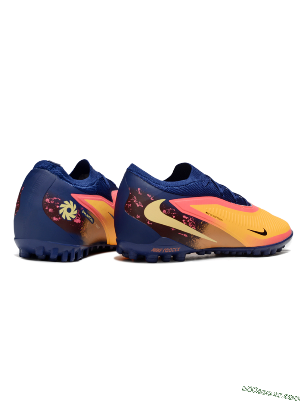 Nike Phantom 6 Elite Low TF Artificial Turf Soccer Shoes - Orange/Deep Blue/Flame Pink 6