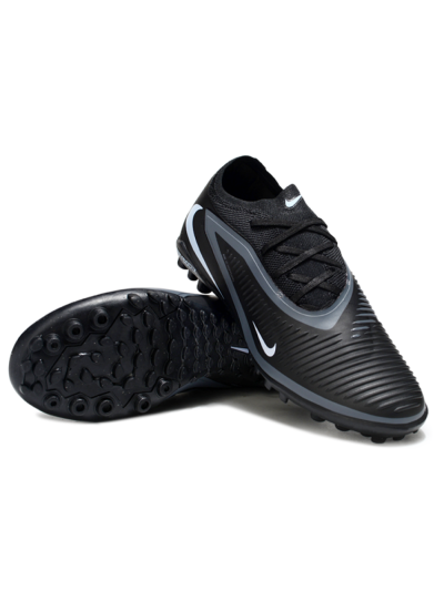 Nike Phantom 6 Elite Low TF Artificial Turf Soccer Shoes - Black/Charcoal Gray/White
