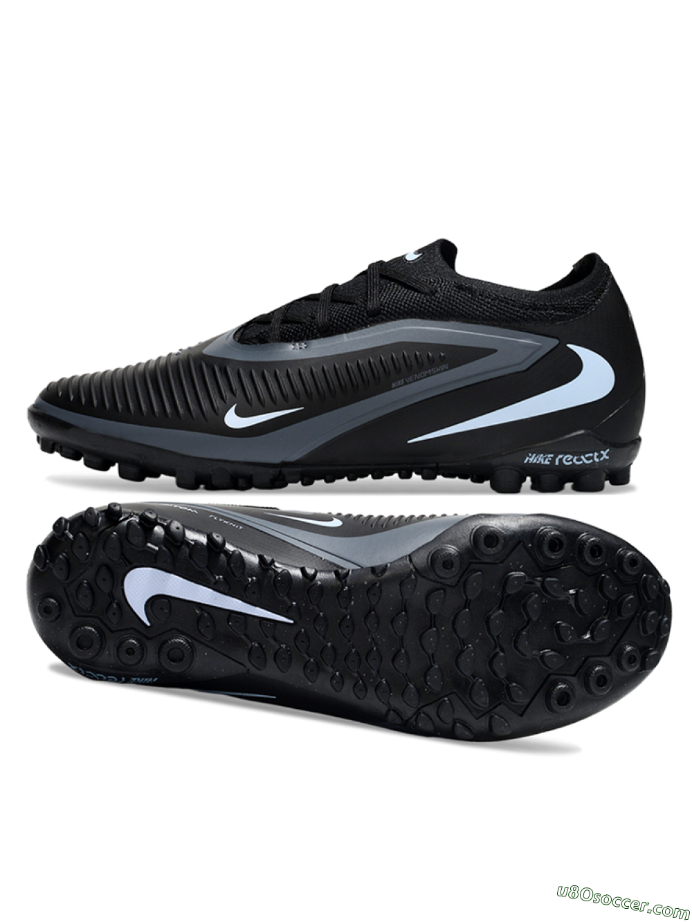 Nike Phantom 6 Elite Low TF Artificial Turf Soccer Shoes - Black/Charcoal Gray/White 0