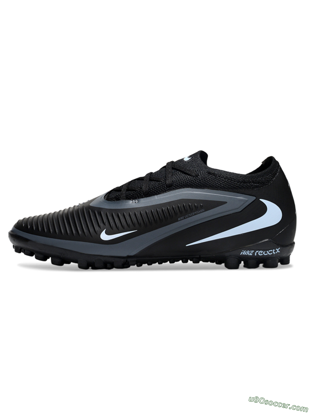 Nike Phantom 6 Elite Low TF Artificial Turf Soccer Shoes - Black/Charcoal Gray/White 2