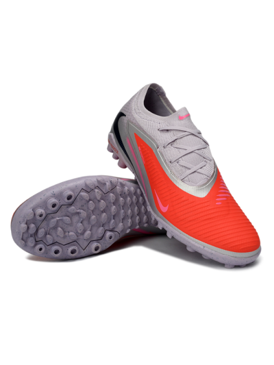 Nike Phantom 6 Elite Low TF Artificial Turf Soccer Shoes - Pink/Fiery Coral/Sleek Grey