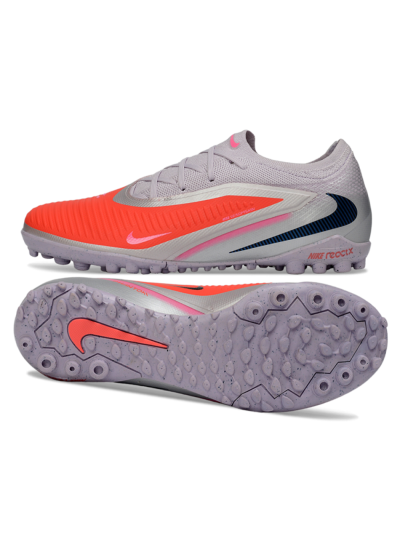 Nike Phantom 6 Elite Low TF Artificial Turf Soccer Shoes - Pink/Fiery Coral/Sleek Grey