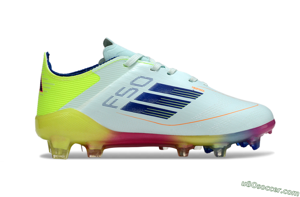 Adidas F50 Elite FG Firm Ground Soccer Cleats - White/Neon Yellow/Coral Pink 6