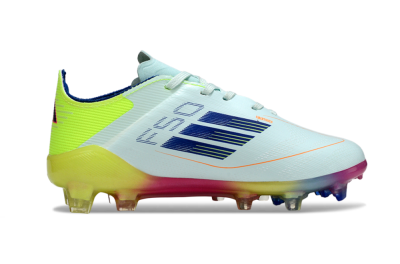 Adidas F50 Elite FG Firm Ground Soccer Cleats - White/Neon Yellow/Coral Pink