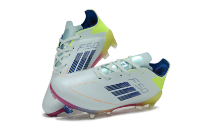 Adidas F50 Elite FG Firm Ground Soccer Cleats - White/Neon Yellow/Coral Pink
