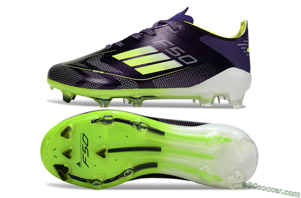 Adidas F50 Elite FG Firm Ground Soccer Cleats - Purple/Lime Green/Dark Purple 0