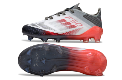 Adidas F50 Elite FG Firm Ground Soccer Cleats - White/Crimson Burst/Grey Fade