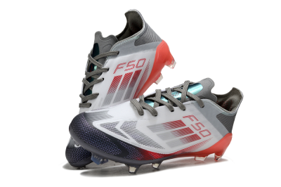 Adidas F50 Elite FG Firm Ground Soccer Cleats - White/Crimson Burst/Grey Fade