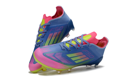 Adidas F50 Elite FG Firm Ground Soccer Cleats - Blue/Neon Pink/Neon Yellow