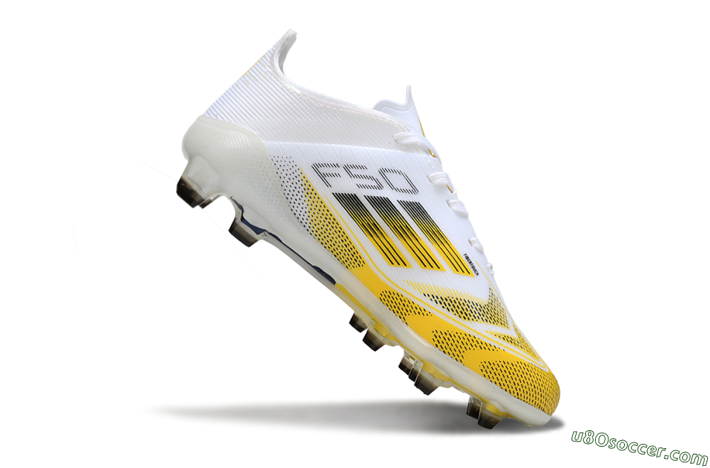 Adidas F50 Elite FG Firm Ground Soccer Cleats - White/Bright Yellow/White 3