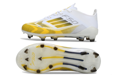 Adidas F50 Elite FG Firm Ground Soccer Cleats - White/Bright Yellow/White