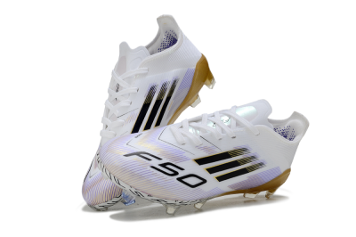 Adidas F50 Elite FG Firm Ground Soccer Cleats - White/Aurora Glow/Golden Aura