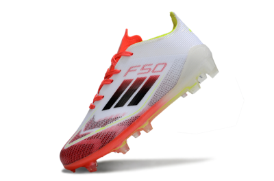 Adidas F50 Elite FG Firm Ground Soccer Cleats - White/Neon Orange/Volt Yellow