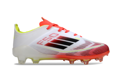 Adidas F50 Elite FG Firm Ground Soccer Cleats - White/Neon Orange/Volt Yellow