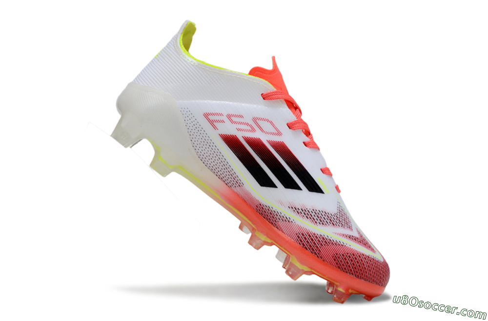 Adidas F50 Elite FG Firm Ground Soccer Cleats - White/Neon Orange/Volt Yellow 3