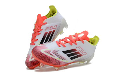 Adidas F50 Elite FG Firm Ground Soccer Cleats - White/Neon Orange/Volt Yellow