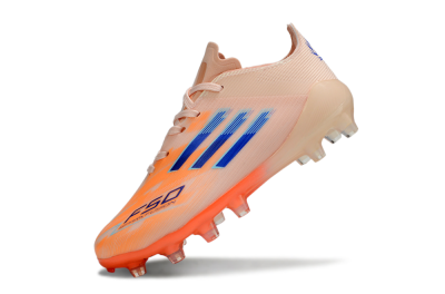 Adidas F50 Elite AG Artificial Grass Soccer Cleats - Peach/Vibrant Orange/Cool Blue