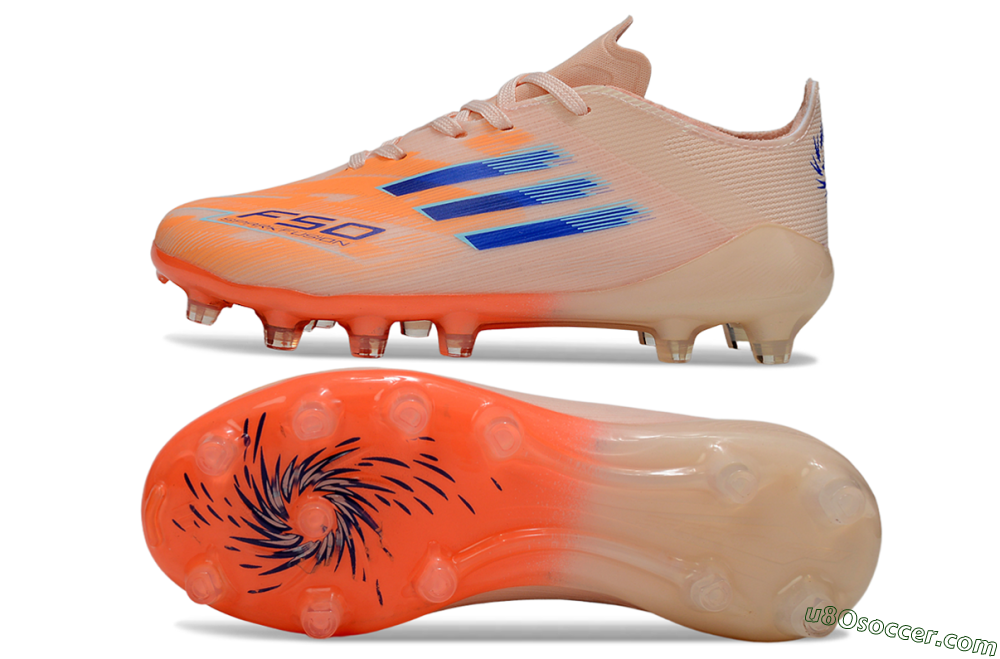 Adidas F50 Elite AG Artificial Grass Soccer Cleats - Peach/Vibrant Orange/Cool Blue 0