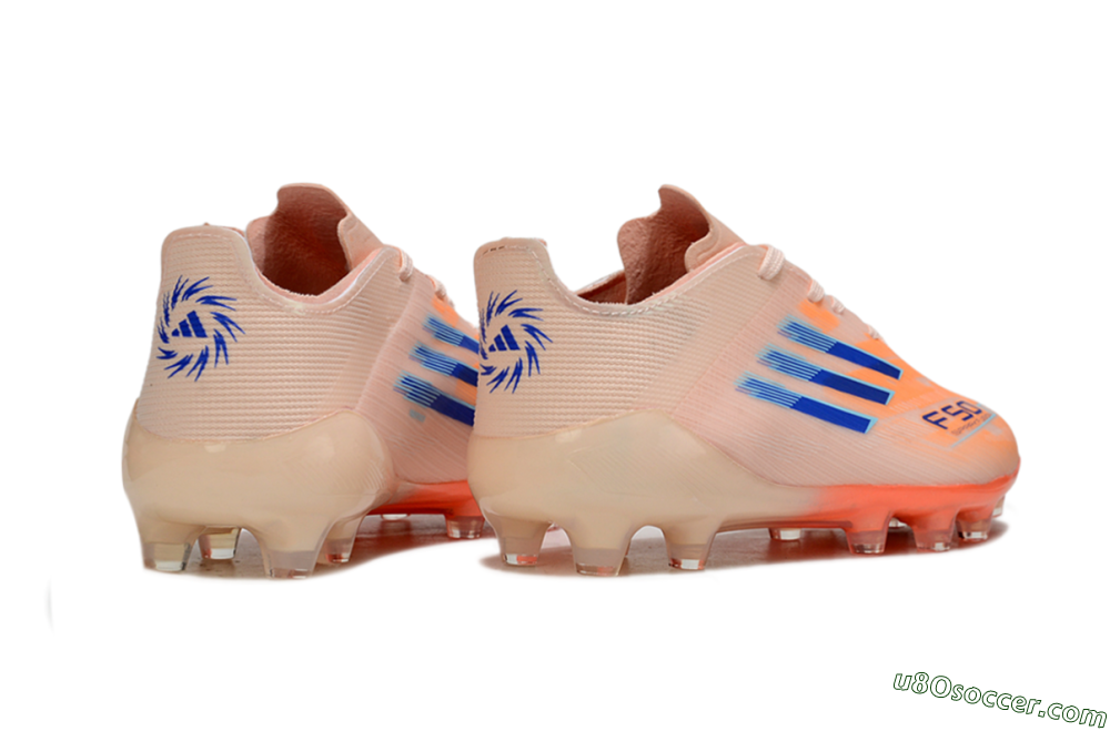 Adidas F50 Elite AG Artificial Grass Soccer Cleats - Peach/Vibrant Orange/Cool Blue 6